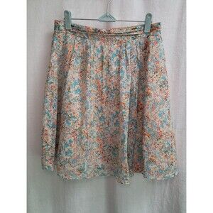 J.Crew Silk Chiffon Floral Pleated Lined A-Line Skirt Multicolor Size 2